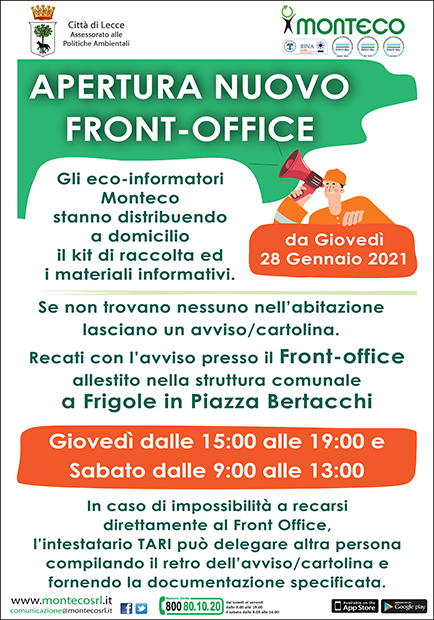 Raccolta differenziata nelle marine e case sparse: apre il front office a Frigole