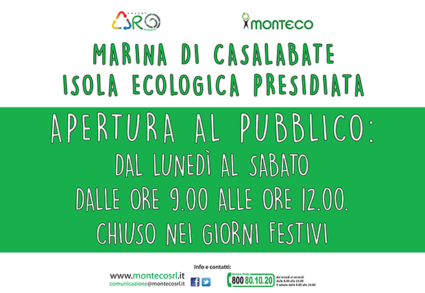 Marina di Casalabate. Dal 27 luglio riapre l'Isola Ecologica Presidiata