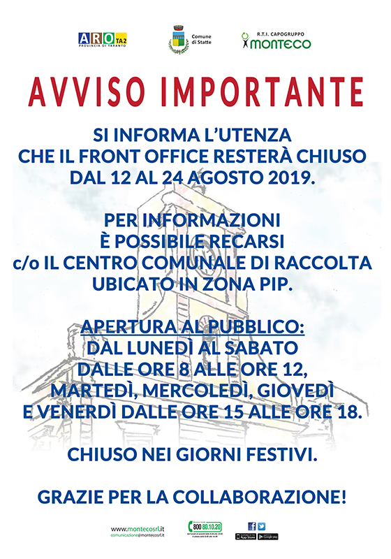 Statte. Informazione all'utenza