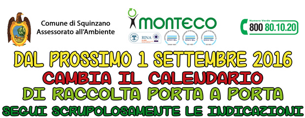 Squinzano: dal primo settembre cambia il calendario di raccolta porta a porta