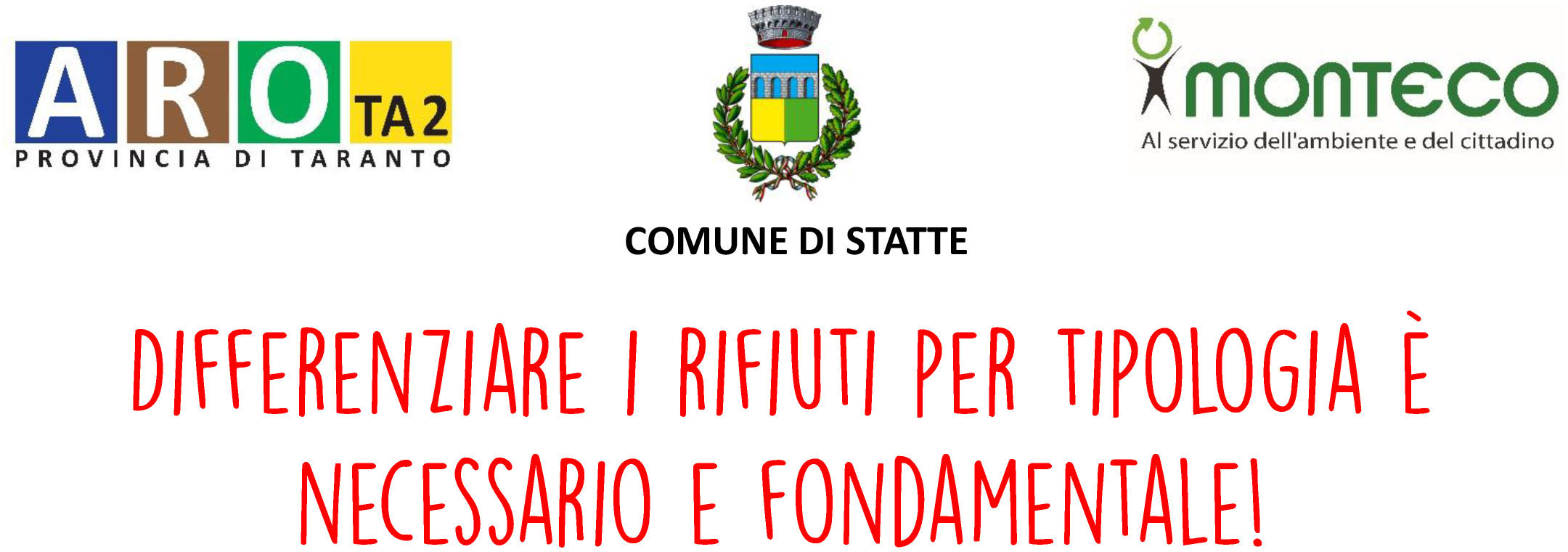 Statte. Differenziare i rifiuti per tipologia è necessario, attenzione agli errori più comuni